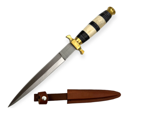 12.5 Inch Red Deer® Hunting Knife Double Edged Bone