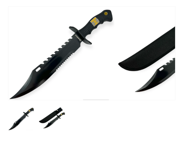 Shadow Ops® Tactical knife Black blade Black Handle