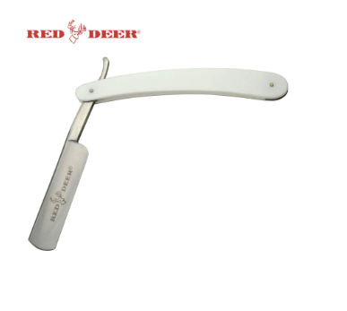 White Red Deer Shaving Barber Vintage Straight Razor